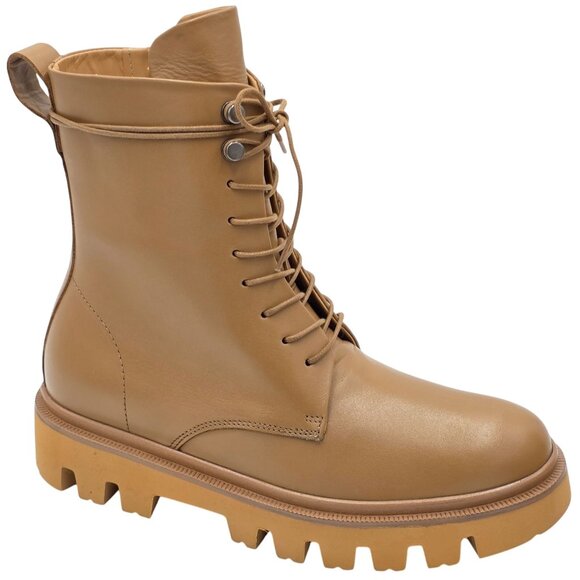 KOIO Shoes - NEW Koio Italy Women 11 Fawn Beige Leather Cortina Combat Boots Handmade Shoes